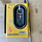 Vintage Sony Yellow Sport Walkman Wm-f45 Tested Works Volume Does Not Adjust