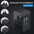 Universal Travel Adapter Uk To Eu Plug Dual Usb Wall Charger Usa Aus Converter  