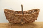  Large Antique French Buttocks Wicker Harvest Gathering Basket