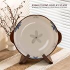 Rustic Acacia Wood Tabletop Plate Display Stand  Saucer Rack  Photo Frame Holder