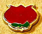 Pretty Vintage Hp Realistic Tulip Flower Metal Button 1 2 Red Green Gold Bm Jhb