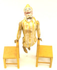 Two Circa 1910 s Acrobat Clown On Chairs French Automaton Windup Clockwork Toys