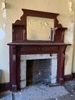   Ornate Antique Oak Fireplace Mantel   64 X 81 42  Opening   Salvage