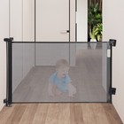 Retractable Baby Gate Retractable Black Safety Mesh Indoor Outdoor 140 86cm
