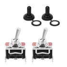 3 Way Toggle Switch  3 Position On-off-on  Black  With 2 Waterproof Boot 3 Pin