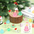 40pcs Christmas Glow Mini Figurines Resin Miniatures Fairy Garden Village Decor
