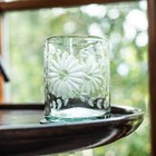 Vintage Mexican Etched Glass  Rose Ann Hall Condessa  Double Old Fashioned Glass