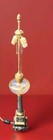 Beautiful Antique Neoclassical Marble Converted Oil Lamp Yellow Colored Crystal 