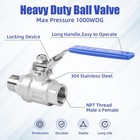 4 Pack Full Port Ball Valve 1 2 Inch - Npt Male X Female 304 Stainless Steel Hea