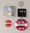 Beatles   Wings Buttons With Pin Backs -- Lot Of 4 Vintage