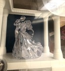 Nib Wilton Large White Pillar Keepsake Wedding Bride Groom  Cake Topper Display 