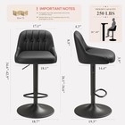 Bar Stools Set Of 3  Swivel Bar Chairs  Modern Adjustable Pu Leather Upholstered