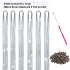 Silver Hair Tinsel Kit With Tool Hair Tinsel Heat Resistant Fairy Hair Glitter H