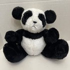Vintage Jointed Panda Bear Plush Stiff 12    Stuffed Animal Black White