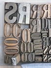 Vintage Letterpress Wood Block Stamps -lot Of 92 Letters   Numbers Some Metal