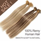 Thick Russian Flat Pre Bonded Real Remy Human Hair Extensions Nail U Tip Keratin