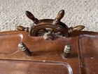 Vintage Wood Valet Nautical Ship Helm Wheel Dresser Tray Men s Desk Organizer