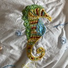 Pottery Barn Crib Bed Skirt Sea Creatures Split Corners Embroidered 11  Drop Euc