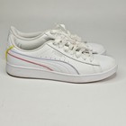 Puma Vikky V2 374512 Women   s Size 6 White Leather Lace-up Casual Sneakers Shoe  