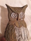 Vintage Mid Century Sexton 1969 Metal Wall Art Owl Green And Tan 