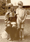 Vintage Original 1920s-30s Amelia Earhart Posing With Stepson Press Photo  8x10 