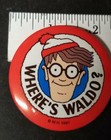 Rare Red Where s Waldo 1991 Button Pin Back Badge Pinback