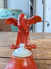    rare    Schafer Vater Vintage Halloween Red Crow W large Bone Ink Well Stand 