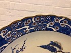 Antique 20th Century Japanese Imari Cobalt Charger With Cart Scene   Floral Dec 