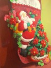 Bucilla Felt Christmas Stocking 18 Inch  Completed Handmade Beaded And Sequined
