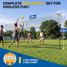 22ft Badminton Volleyball Pickleball Net  Adjustable Height   Backyard  Beach  L