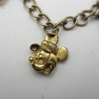 Vintage Disney Charm Bracelet Mickey Mouse Minnie Donald Duck Goofy Gold Tone