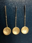 1887 Nicaragua 5 Cents Silver Coin Spoons   Silver Souvenir Spoons  alaska 
