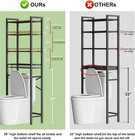 4-tier Over The Toilet Storage Rack Basket Hooks Space Saver Bathroom Organizer