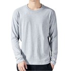 Men s Cotton Long Sleeve T-shirt Solid Crew Neck Casual Basic Tee Spring Autumn