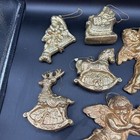 Vintage Set Of 16 Lg   Sm Decorative Plastic Paper    Ceramic Gold Toneornaments