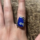 Vintage Sterling Silver Handmade Southwestern Style Lapis Lazuli Ring Handsigned