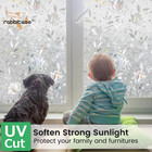 Rabbitgoo 3d Decorative Window Film Stained Glass Film Rainbow Frosted Flowers