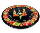 Decorative Souvenir Round Wall Plate Petrykivka Painting With A Pattern