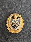 Vtg Demolay 10k Past President Mothers Club Lapel Pin W  Black Enamel 4 0g