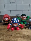 Lot Of 10 Marvel Avengers Mr Potato Head Mini Mixable With Bonus Pieces-see Pics
