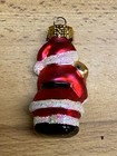 Mercury Glass Miniature Santa Christmas Ornament Feather Tree 1 3 4  J