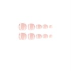 French White Flowers False Nail Short Press On Nails For Toe Nails Art 24pcs