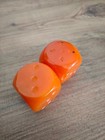 2 Pieces  Amber Bakelite  Huge Dice Vintage From Old Object