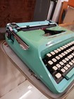Vintage Baby Blue Remington Typewriter W case