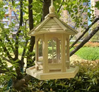 Wooden Hanging Bird Feeder House Outdoor Garden Decorative Woven Birdhouse Cage
