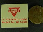 Conoco Marshall Texas We52585 Artist Matchbook Proof Logo On Celluloid Tray 8-17