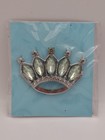 Queen Crown Brooch Pin Mint Green Rhinestones Silver Color Michael s 2 Inch