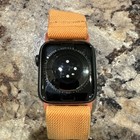 Apple Watch Series 6 44mm Black Aluminum Case Orange Nylon Band Gps Wi-fi