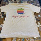 Rare 1980s Apple Canada Inc  Rainbow Logo T-shirt Vintage Running Marathon Tee