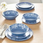 Pioneer Woman Daisy Melamine Dinnerware Set Floral Blue White New 12 Pieces